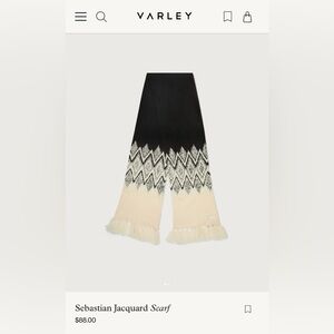 Varley Black and Cream Chevron Scarf